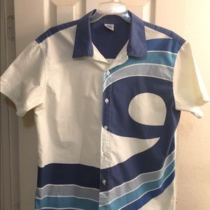 Retro print camp shirt